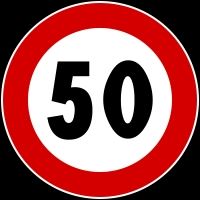 Segnale disco d.60 limite di velocita’ 50km/h