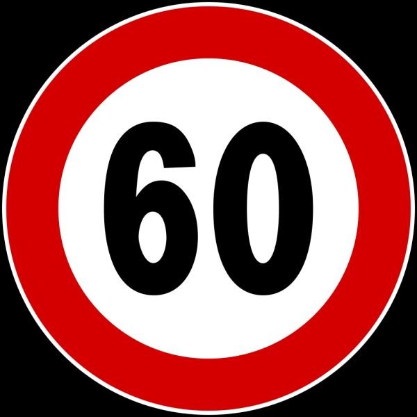 Segnale disco d.60 limite di velocita’ 60km/h