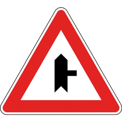Segnale triangolare cm90 intersezione a “t” con diritto di precedenza figura ii 43/b art.112 classe 1