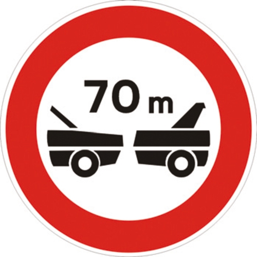 Segnale in lamiera cartello stradale disco d.60 distanziamento minimo obbligatorio di…metri figura ii 49 art.116 classe 1