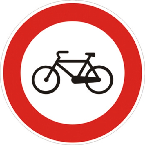 Segnale in lamiera cartello stradale  disco d.60 transito vietato alle biciclette figura ii 55 art.117 classe 1