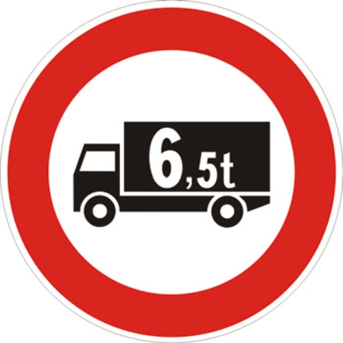Segnale in lamiera cartello stradale disco transito vietato ai veicoli di massa  pieno carico superiore a… tonnellate figura ii 60/b art.117 classe 1