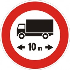 Segnale cartello stradale disco d.60 transito vietato ai veicoli o complessi di veicoli, aventi lunghezza superiore a metri  figura ii 67 art.118 cl.1