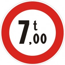 Segnale in lamiera cartello stradale disco d.60 transito vietato ai veicoli aventi massa superiore a… tonnellate figura ii 68 art.118 classe 1