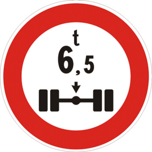 Segnale in lamiera cartello stradale disco d.60transito vietato ai veicoli aventi massa per asse superiore a… tonnellate figura ii 69 art.118 classe1