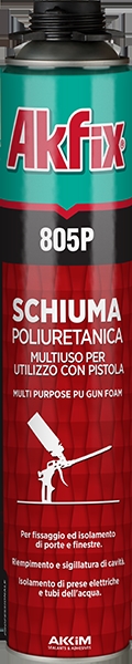 Schiuma poliuretanica per pistola 750 ml AKFIX 805P